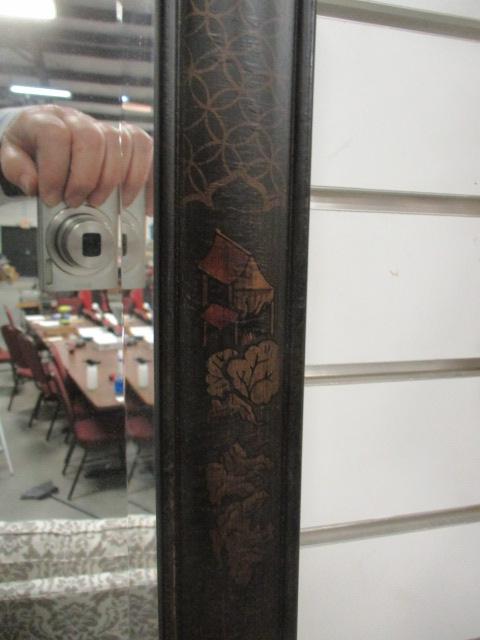 Large Chinoiserie Style Beveled Mirror