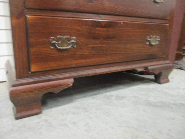 Ethan Allen Dark Stained Pine 2 over 5 Chest