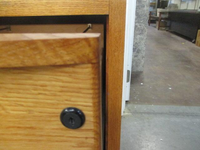 Oak 2 Drawer Locking File Cabinet