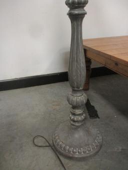 Grey White Wash Finish Spindle Post Floor Lamp