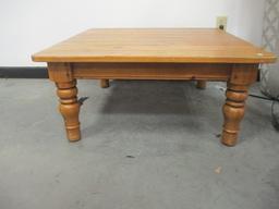 Ethan Allen Wormy Pine Plank Coffee Table