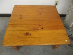 Ethan Allen Wormy Pine Plank Coffee Table