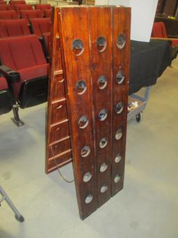 Folding Plank Style A-Frame Wine Rack