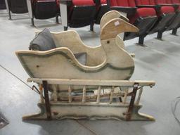 Antique Painted Child's Rocking Swan