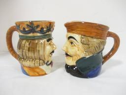 Two Vintage Toby Style Character Mugs Made in Japan