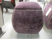 New  Purple Ottoman with Nail Head Accents