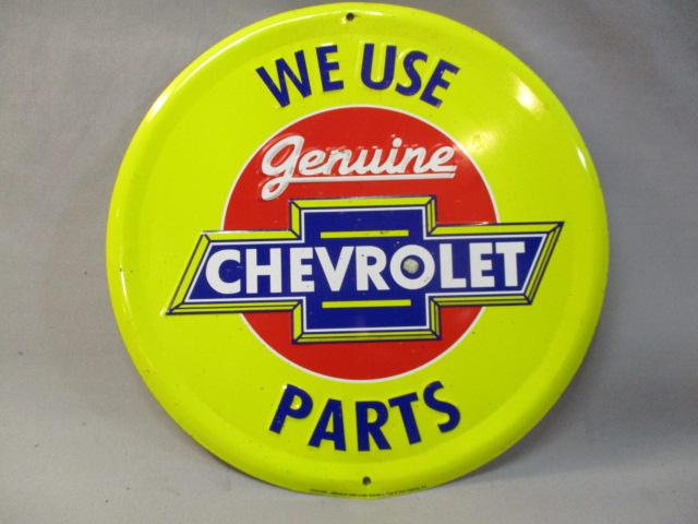 We Use Genuine Chevrolet Parts Bowtie 12" Tin Sign