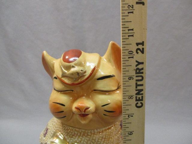 Vintage Cat Cookie Jar 10 1/2"