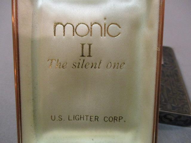 Vintage Monic II The Silent One Lighter in Original Case By US Lighter Co.