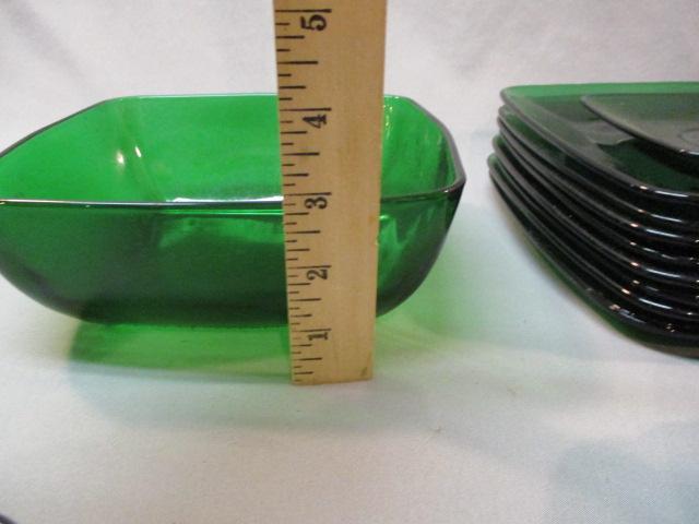 25 Pieces of Vintage  Anchor Hocking Forest Green Dishes