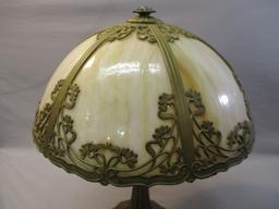 Vintage Art Deco Slag Glass Table Lamp 20 1/2" h Shade 15 1/2" w