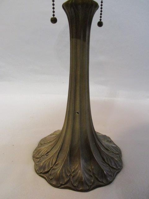 Vintage Art Deco Slag Glass Table Lamp 20 1/2" h Shade 15 1/2" w