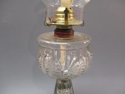 Antique Queen Anne Embossed Oil Lamp 19 1/2"