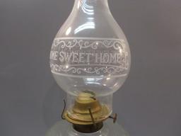 Antique Princess Feather Oil Lamp  18 1/2"