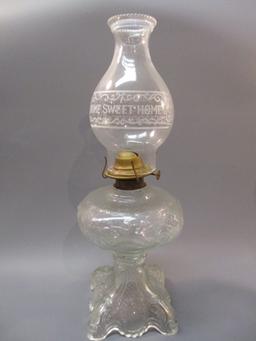 Antique Princess Feather Oil Lamp  18 1/2"