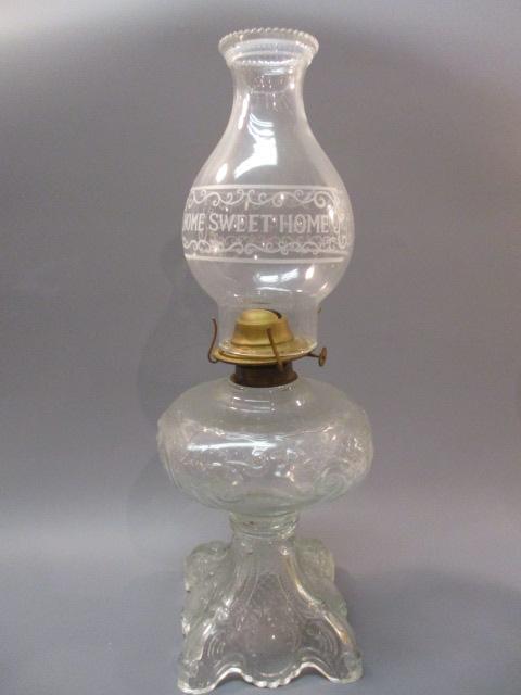 Antique Princess Feather Oil Lamp  18 1/2"