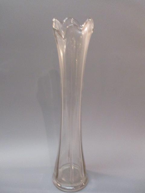 Vintage Clear Swung/Stretched Glass Vase 16"