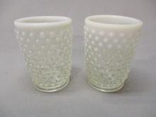 2 Fenton Opalescent Hobnail Glasses 3 1/2"