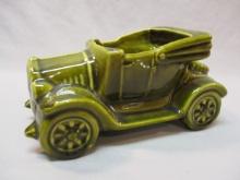 Vintage McCoy Green Automobile Planter 10" x 5"