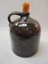 Stoneware Jug w/Corncob Stopper 9 1/2"