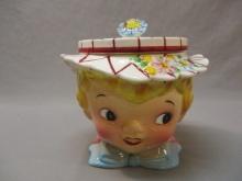 Miss Dainty Cookie Jar #040 Signed geo Z Lefton 8"