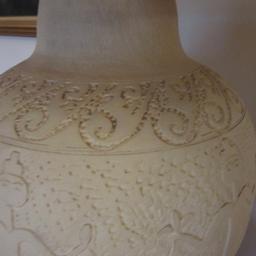 Pottery Vessel Lamp with Tribal Designs