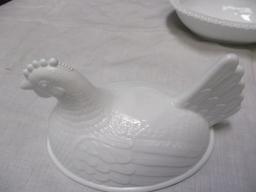 Milk Glass Hen on Nest