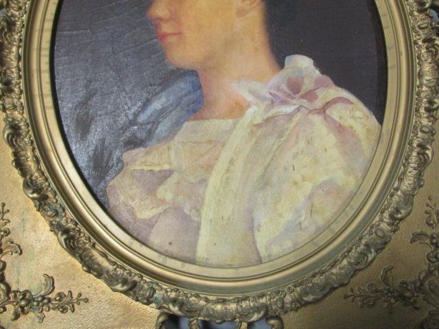 Antique Framed Portrait on Canvas