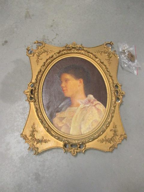 Antique Framed Portrait on Canvas