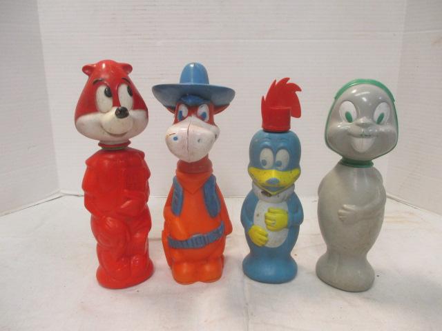 Soaky Bottles: Woody Woodpecker, Rocky Squirrel, Muskie Muskrat,