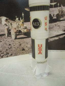 Nasa Moon Pictures & Appolo 13 Rocket Toys w/Collector Coins