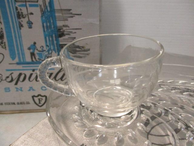 Federal Glass Co. (Lot of 2) Snack Sets in Original Boxes