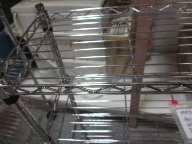 3 Metal Wire Shelving Units (no Wheels)