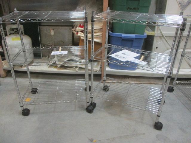 2 Metal Wire Shelving Units