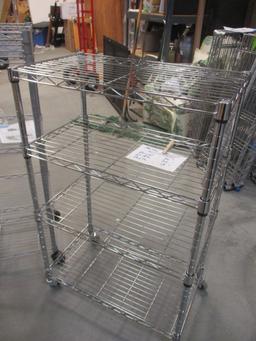 3 Metal Wire Shelving Units