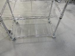 3 Metal Wire Shelving Units