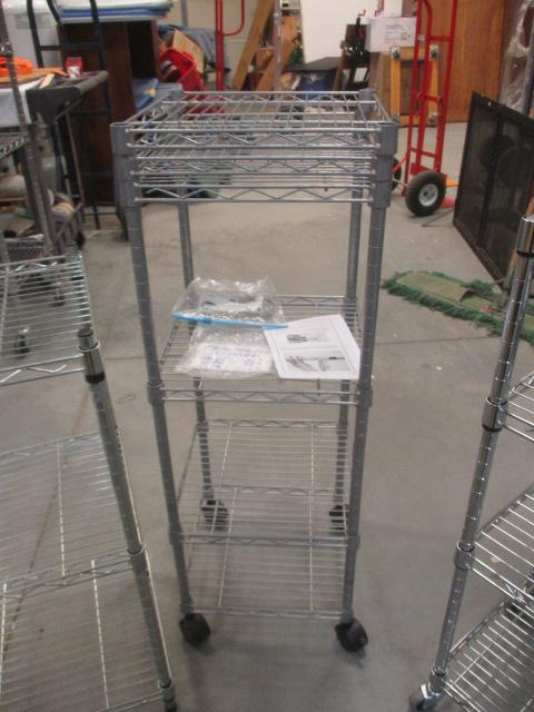 3 Metal Wire Shelving Units