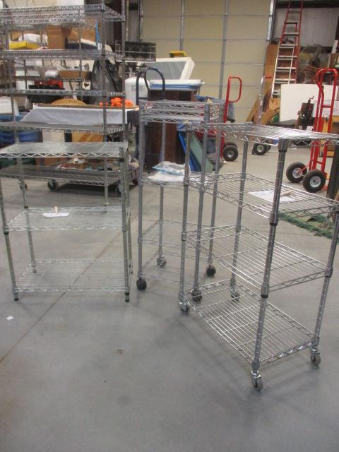 3 Metal Wire Shelving Units