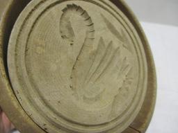 Vintage Wood Butter Mold (Swan)