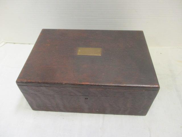 Metal Encased Wood Box w/Men's Asst. Jewelry