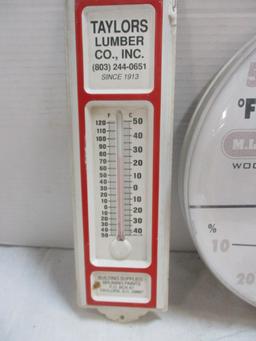 Taylors Lumber Metal Adv. Thermometer & Round ML Campbell