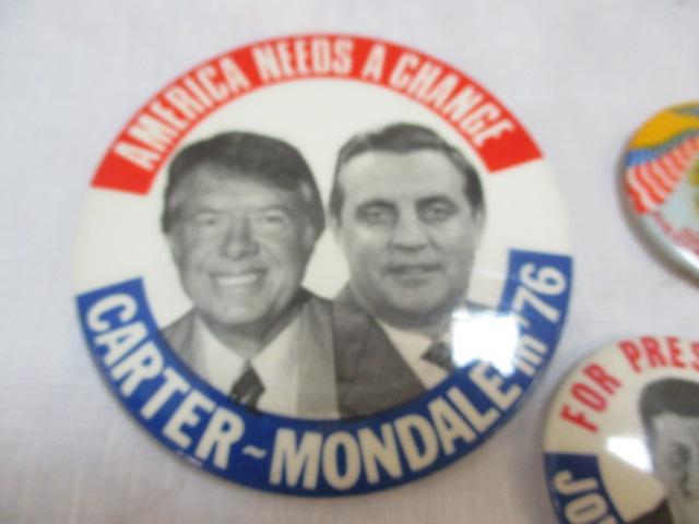 Carter/Mondale Presidential Button, Jimmy Carter Inauguration Button, &