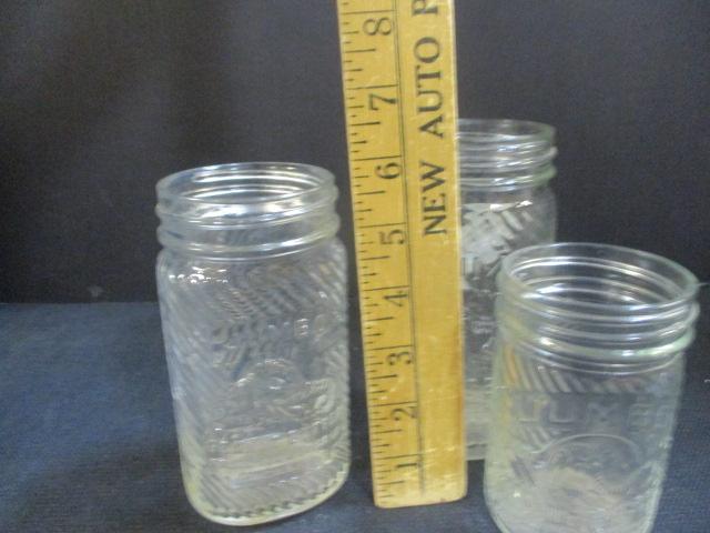 Jumbo Peanut Butter Glass Jars (Lot of 3)