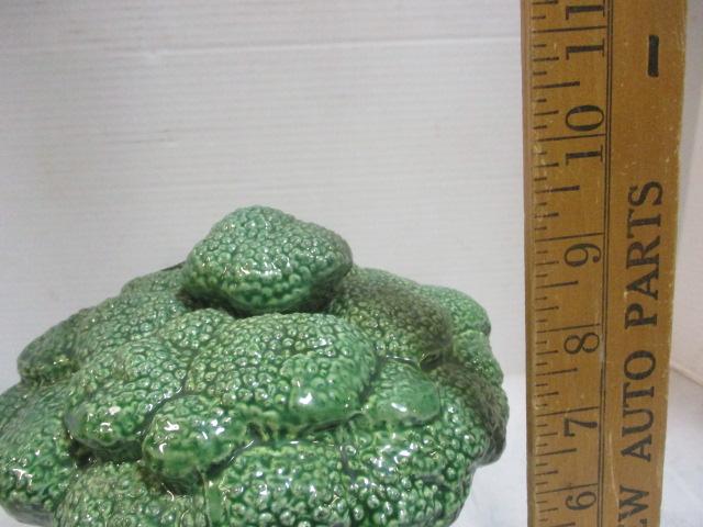 Broccoli Lidded Ceramic Jar