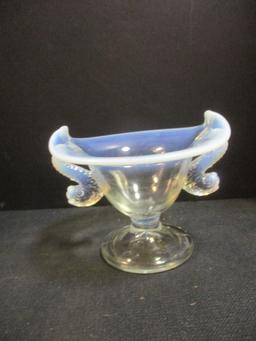 Vintage Fenton? Double Dolphin Handled Compote