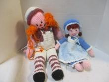 2 Knitted Dolls