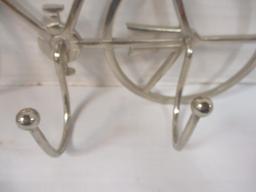 Silver Tone Metal Bicycle Coat Hook