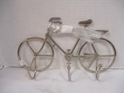 Silver Tone Metal Bicycle Coat Hook