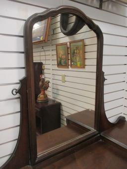 Vintage Mahogany Vanity with Stand Mirror