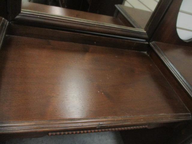 Vintage Mahogany Vanity with Stand Mirror